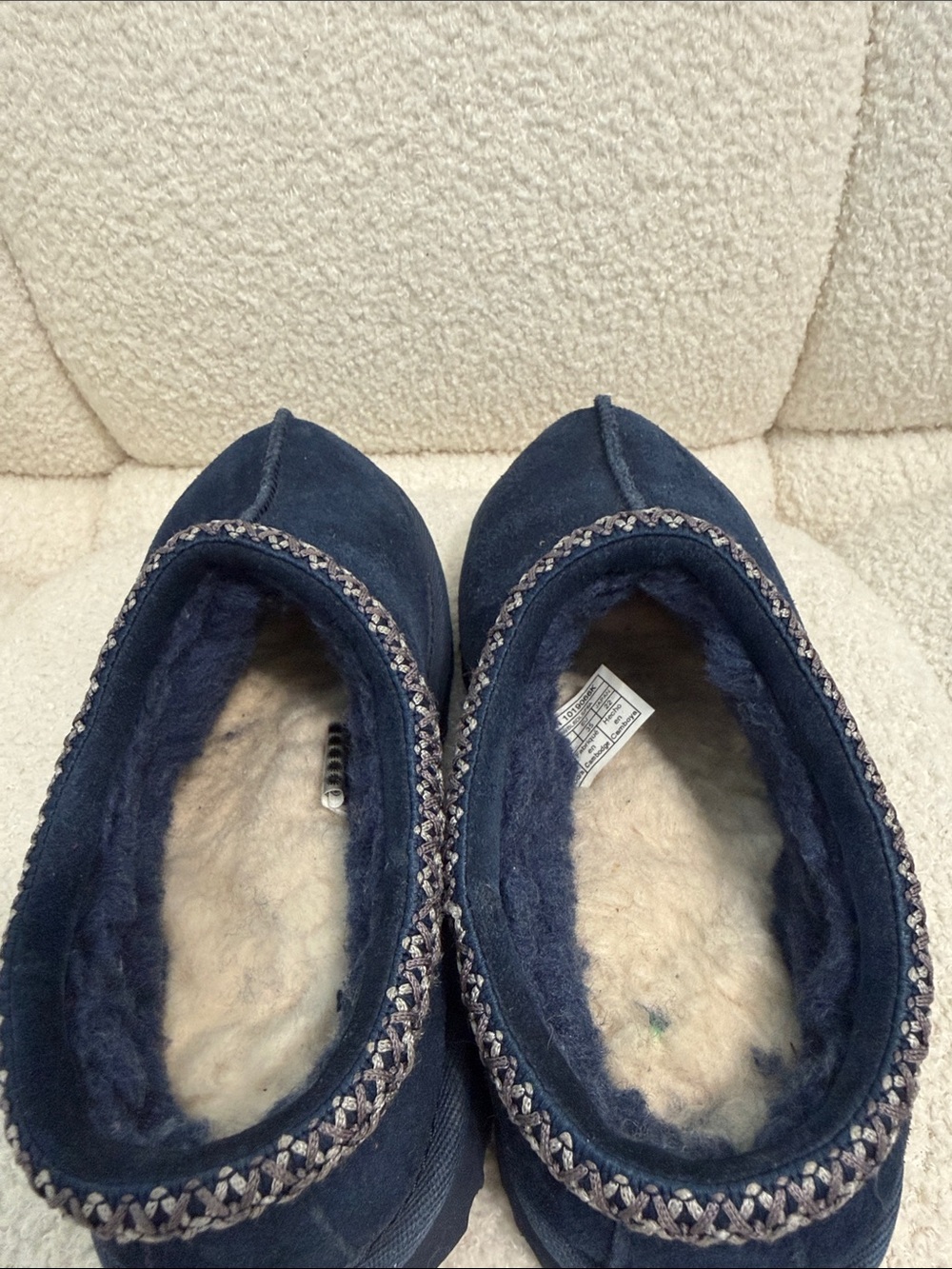 UGG Kids Dark Navy Suede Slip-On Clogs - Picture 8 of 13